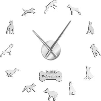 3D Doberman Pinscher Silent Quartz Wall Clock