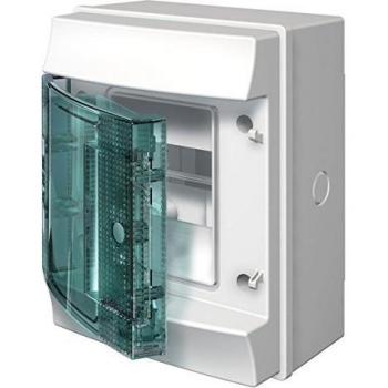 Boîte de distribution Mistral65 72 modules 4 rangées porte transparente Gris