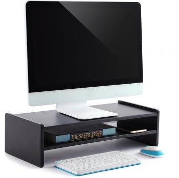 RFIVER Supporto per monitor di legno 55x23.8x15 cm Nero