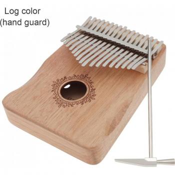 17 Keys Kalimba Thumb Piano Mahogany with Hand Guard - Blue Retro
