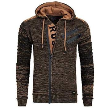 Full‑Zip Strickjacke Rusty Neal 2XL – Khaki