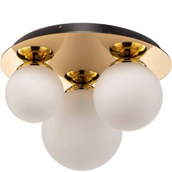 Luminaria Plafón Oro Metalizado 3‑Focos