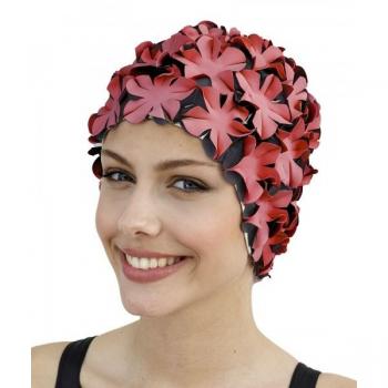 Fashy Rubber Swim Cap with Floral Design