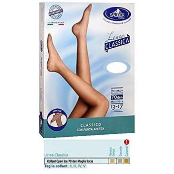 Linea Charme 70D Collant Punta Ap. Nero Tg.4 Sauber
