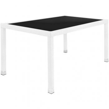 BigBuy Garden Mesa de Comedor Marlene Aluminio Cristal Ratán Cristal Templado 160 x 90 x 76 cm