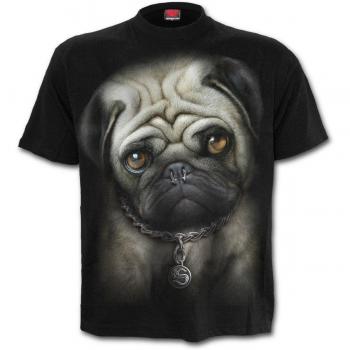 Schwarzes Damen Shirt mit Aufdruck Pug Life, Größe 1 (S)
