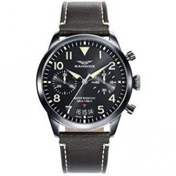 Montre Sandoz 81423-85 Noir Quartz Étanche 10 ATM