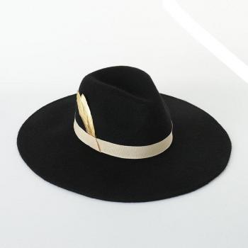 100% Wool Wide Brim Fedora Hat for Women