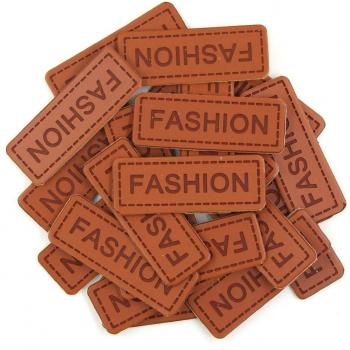 Marque Élégante Marron PU – 50 Étiquettes pour Vêtements