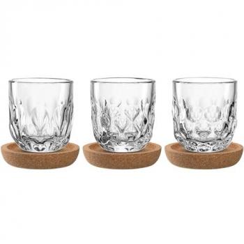 Tazza trasparente Leonardo Cappuccino 60ml con gocce e supporto