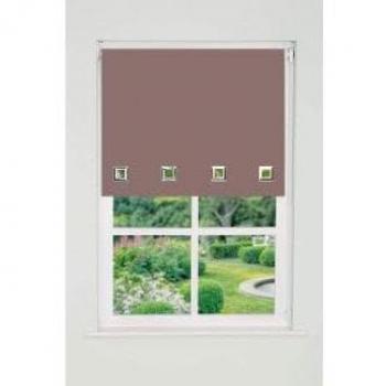 New Edge Blinds Square Eyelet Edge Roller Blind 165cm Drop Brown