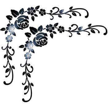 Pegatinas de Pared Espejo Floral