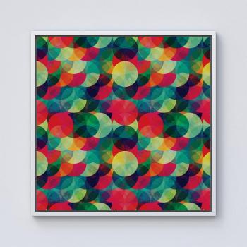 Red Circles Grunge Wall Art – Small Canvas with Black Frame