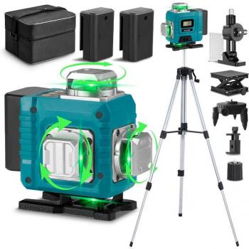 Livella Laser 360° 4x4 Autolivellante 16 Linee – LK‑808 25m con Batterie + Treppiede