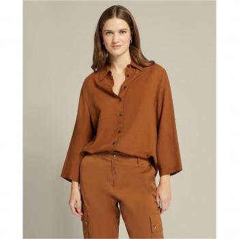 Elena Miró Camisa de Mujer, Ampliada y Svasada al Fondo, Mangas 3/4