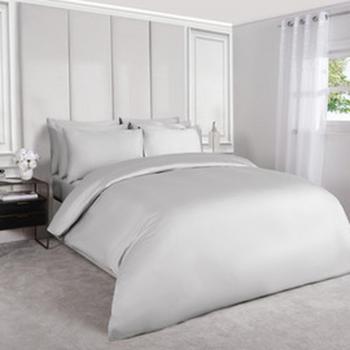 Highams 220 Thread Count Hotel Luxury Cotton Soft Duvet Cover - Silver / King / 400