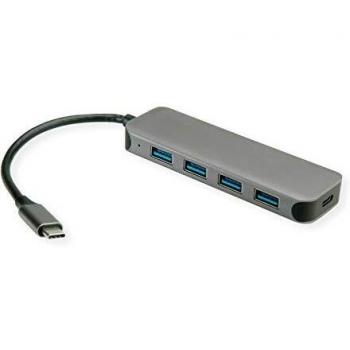 HUB USB 3.2 Gen 1, 4 puertos, conexión tipo C, alimentación incluida