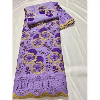 African Cotton Swiss Lace Fabric with Embroidery
