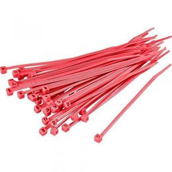 TRU Components 1593704 TC-CV250203 Fascetta per cavi 250 mm 4.80 mm Rosso 100 pz