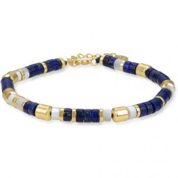 Pulsera Luxenter de Plata de Ley 925 con Lapislazuli Natural acabada en oro amarillo de 18K - Ihun