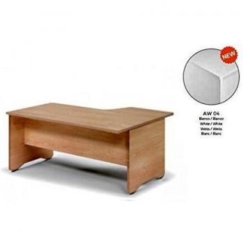 Mesa de Escritório Rocada Série Work 180x120 cm Esquerda Acabamento AW04 Branco/Branco