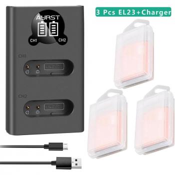 2-Pack 2000mAh EN-EL23 Li-ion Batteries with LED USB Charger for Nikon COOLPIX P900, P610, P600, B700, S810c Cameras