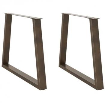 VidaXL Dining Table Legs V-Shape 2 pcs Natural Steel 90x(72-73.3) cm