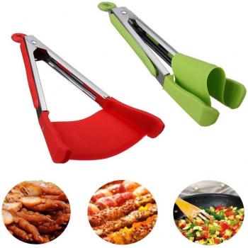 2-in-1 Smart Kitchen Silicone Spatula Tongs