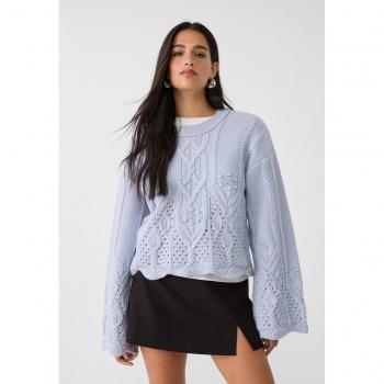 XL Stradivarius Sky Blue Cable-Knit Cardigan