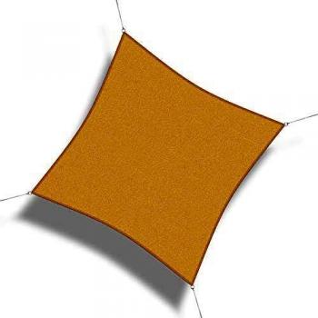 Corasol 160240 Sonnensegel Premium 7 × 7 m – quadratisches Modell, wind- & wasserresistent, sandbeige Farbe