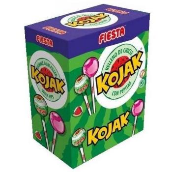 Fiesta CHUPA CHUPS KOJAK SANDIA 100 Unidades Sin Gluten con Chicle Incluido