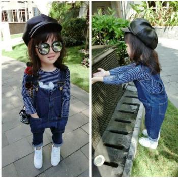 Pantalon salopette en jean pour filles