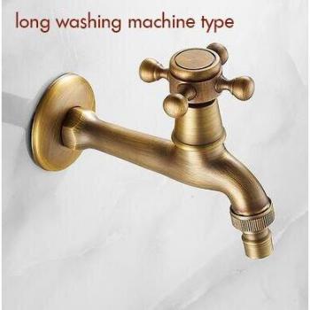 Antique Brass Short Single Hole Washing Machine Faucet