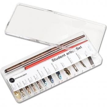 Student's Artist Calligraphy Set: 11 Plumines and Nibs for Manuscript Writing