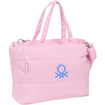 Bolso con bolsillo para portátil 14,1'' Benetton Safta rosa claro