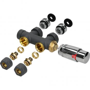 Radiatore Luxebath Centrale Transversale Antracite Termostato 5 Livelli ½