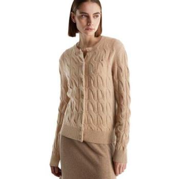 Tommy Hilfiger Soft Wool Cable Cardigan – Zopfmuster, 100 % Wolle, XS (34)