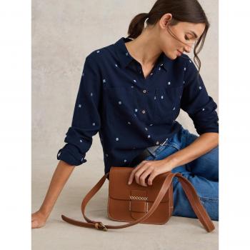 Sophie Organic Cotton Shirt for Women - Dark Navy - Size 12