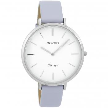 Oozoo Damen-Winduhr 40 mm mit weißem & fliederfarbenem Ledergürtel – C9386