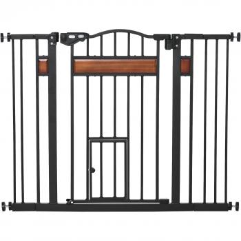 Barrière de sécurité pour portes et escaliers PawHut, noir