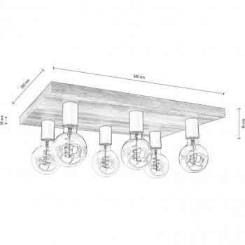Envostar Lobo 6-Light Ceiling Fixture Pine Grey