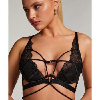 Black Lace Molded T-shirt Bra with Underwire