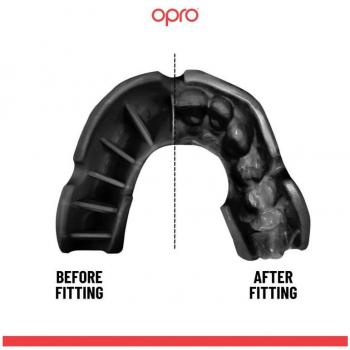 Opro Self-Fit Silver Gumshield - White/Black / One Size
