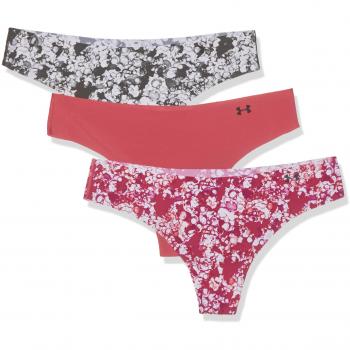 Under Armour PS Thong 3Pack Print Caleçon Femme, Rose, FR : M