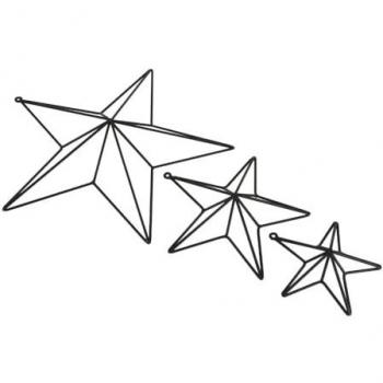 Matt Black Metal Convexed Medium Star Wall Frame