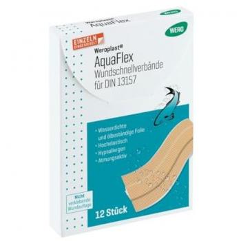 Weroplast® AquaFlex Pflaster – 12‑Stück-Wundschnellverbände (DIN 13157)