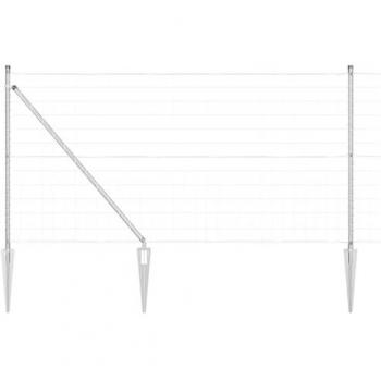Ograda s Stupovima Srebrna 1×10 m – VidaXL