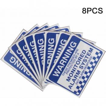 Autocollants de sécurité PVC, 8 pièces, système d'alarme surveillé
