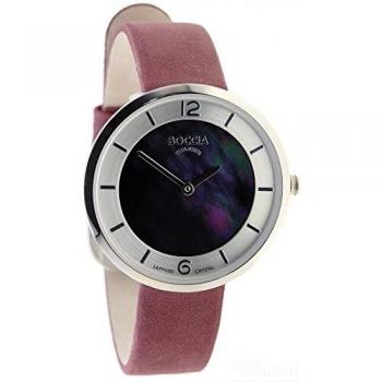 Boccia Elegante Lederuhr für Damen – Analog Quarz, Modell 3244‑02