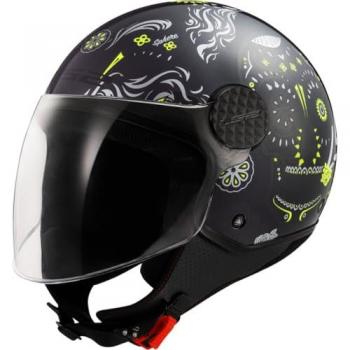 LS2 Casco Jet OF558 Esfera Lux II Maxca Negro-Amarillo